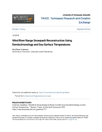 Wind River Range Snowpack Reconstruction Using Dendochronology and Sea Surface Temperatures