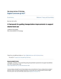 A Framework for Guiding Transportation Improvements to Support Desired Land Use