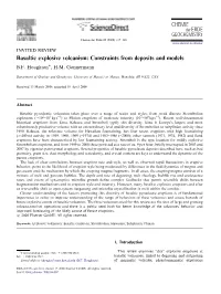 Basaltic Explosive Volcanism: Constraints from Deposits and Models B.F