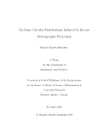 On Some Circular Distributions Induced by Inverse Stereographic Projection