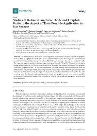 Studies of Reduced Graphene Oxide and Graphite Oxide in the Aspect of Their Possible Application in Gas Sensors