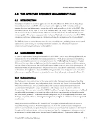 4.0 the Approved Resource Management Plan