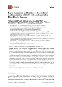 An Investigation of the Evolution of Australian Elapid Snake Venoms