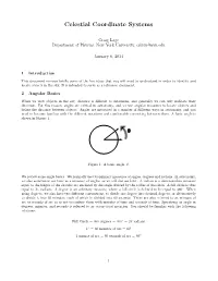 Celestial Coordinate Systems