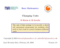 Changing Units