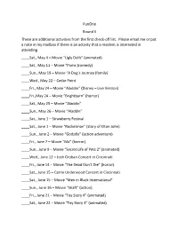Funone Round II These Are Additional Activities from the First Check-Off List