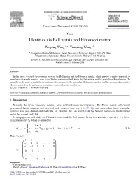 Identities Via Bell Matrix and Fibonacci Matrix