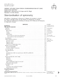Standardisation of Spirometry