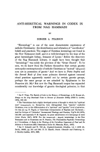 Anti-Heretical Warnings in Codex Ix from Nag Hammad!