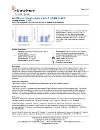 Anti-Mouse Integrin Alpha 4 Beta 7 (LPAM-1) APC Catalog Number: 17-5887 RUO: for Research Use Only