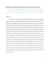 Berkeley Earth Temperature Averaging Process
