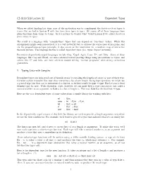 CS 6110 S18 Lecture 32 Dependent Types 1 Typing Lists with Lengths
