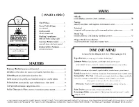 Starters Mains Dine out Menu
