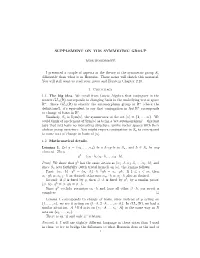 Supplement on the Symmetric Group