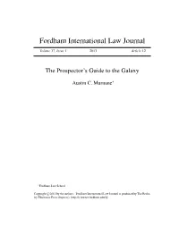 THE PROSPECTOR's GUIDE to the GALAXY 237 on Whether Anyone Can Own Or Use Celestial Resources