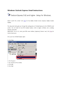 Windows Outlook Express Email Instructions Outlook Express 5.02
