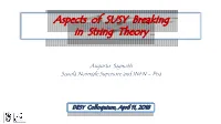 Aspects of SUSY Breaking in String Theory
