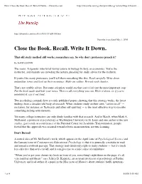 Close the Book. Recall. Write It Down. - Chronicle.Com