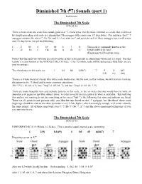 Diminished 7Th (°7) Sounds (Part 1)