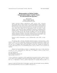 Misperceptions As Political Conflict: Using Schattschneider’S Conflict Theory to Understand Rumor Dynamics