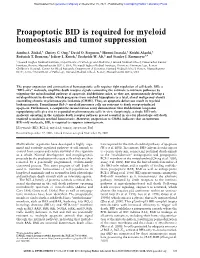 Proapoptotic BID Is Required for Myeloid Homeostasis and Tumor Suppression