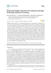 Sustainable Higher Education Development Through Technology Enhanced Learning