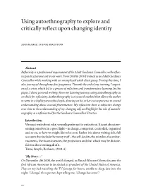 Using Autoethnography to Explore and Critically Reflect Upon Changing Identity