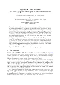 Aggregate Cash System: a Cryptographic Investigation Of