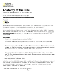 Anatomy of the Nile Following the Twists and Turns of the World's Longest River