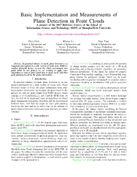 Basic Implementation and Measurements of Plane Detection