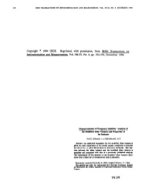 Characterization of Frequency Stability: Analysis of the Modified Allan Variance and Properties of Its Estimate