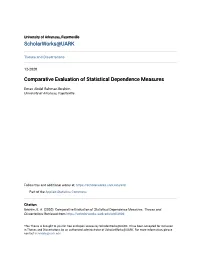 Comparative Evaluation of Statistical Dependence Measures