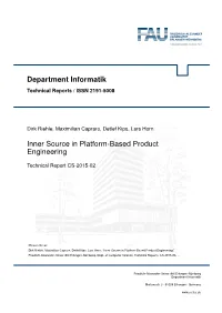Department Informatik Inner Source in Platform-Based Product Engineering