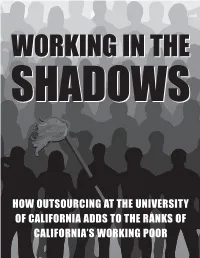 How Outsourcing at the University of California Adds to the Ranks of California's Working Poor