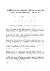 Implementing Screens Within Screens to Create Telepresence in Reality TV