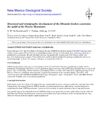 Structural and Stratigraphic Development of the Miranda Graben Constrains the Uplift of the Picuris Mountains D