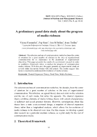 A Preliminary Panel Data Study About the Progress of Media Richness
