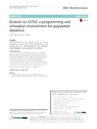A Programming and Simulation Environment for Population Dynamics Adam Spiro and Ehud Shapiro*