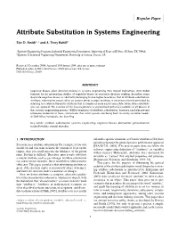 Attribute Substitution in Systems Engineering