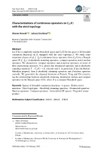 Characterizations of Continuous Operators on with the Strict Topology