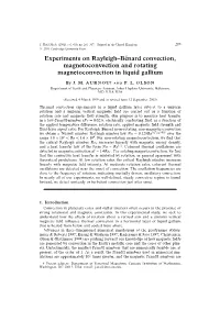 Experiments on Rayleigh–Bénard Convection, Magnetoconvection