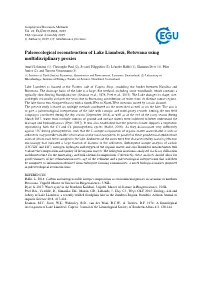 Paleoecological Reconstruction of Lake Liambezi, Botswana Using Multidisciplinary Proxies