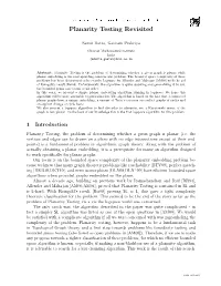 Planarity Testing Revisited