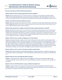 Test Administrator Remote Testing Faqs