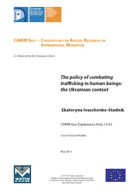 The Policy of Combating Trafficking in Human Beings