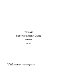 Tti9xe Software User Guide