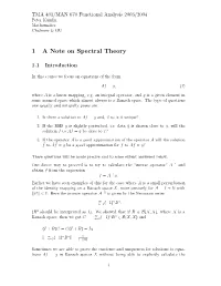 1 a Note on Spectral Theory