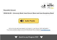Audio Playlist Scroll to See Program