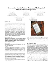 Baccalauréat Practice Tests in Cameroon: the Impact of SMS-Based Exam Preparation