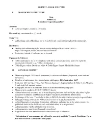 BOOK CHAPTER I. MANUSCRIPT STRUCTURE Title Author (S) E-Mail